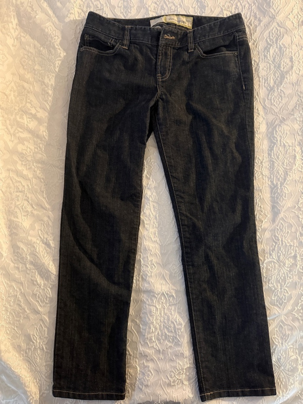 Loft Dark Wash Women’s Straight-Leg Jeans - Dark. Size 4